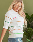 Joanna Striped Drop Shoulder Sweater