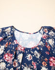 Floral Short Sleeve Scoop Neck Blouse