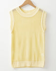 Hollowed Knit Sleeveless Sweater Top