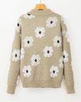 Maria Floral Half Zip Drop Shoulder Sweater