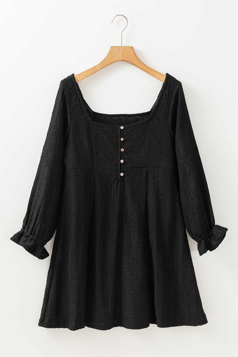 Elle Lace Crochet Buttoned Mini Dress