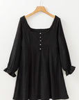 Elle Lace Crochet Buttoned Mini Dress