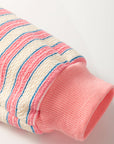 Stripe Buttoned Collared V-Neck Drop Shoulder Top