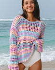 Della Open Knit Sweater Beach Cover Up