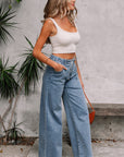 Zoe Medium Wash Super Wide Leg Denim Pants