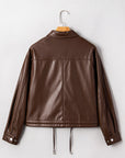 Mila Drawstring Hem Leather Jacket