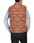 Brown Aztec Men's Puffy Vest
