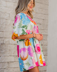 Iyla Floral Split Neck Babydoll Dress