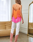 Fringe Overlay Cross Straps Party Cami Top