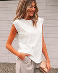 Ivy Lace Patchwork Cap Sleeve Round Neck Top