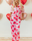 Valentines Short Sleeve Pants Pajamas Set