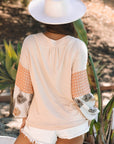 Alora Palm Leaves Polka Dot Loose Blouse