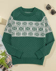 Christmas Snowflake Dotted Long Sleeve Sweater