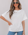 Faye Eyelet Pattern Casual Top