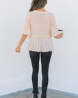 Oaklyn Textured Ruffled Short Sleeve Blouse