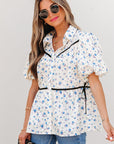 Lyanna Floral Puff Short Sleeve Top