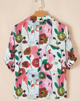Adele Floral Slit V Neck Blouse