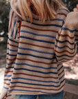 Emery Striped Knitted Drop Shoulder Round Neck Sweater
