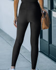Solid High Waist Tight Leggings