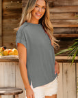 Corded Knit Reverse Seam T-Shirt