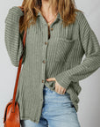 Lucia Ribbed Texture Button Up Shacket