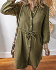 Harmony Textured Button Up Dual Tied Dress