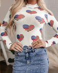 Americana Mesh Long Sleeve Bodysuit