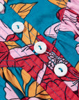 Taylor Floral Balloon Sleeve Half Buttons Blouse
