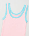 Colorblock Edge Ribbed Tank Top