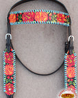 Western Headstall Horse Tack Leather Bridle Floral Hand Paint