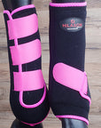 Medium Hilason Horse Medicine Sports Boots Rear Hind Leg Black