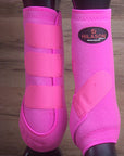 Large Hilason Horse Medicine Sports Boots Rear Hind Leg Pink