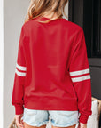 Varsity Stripe Drop Shoulder Sweatshirt