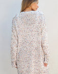 Ailany Confetti Rib Knit Long Sleeve Cardigan