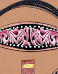 Hilason Western Horse Headstall Breast Collar Set American Leather Pink