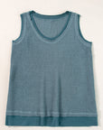 Birdie Scoop Neck Waffle Knit Flowy Tank
