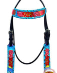Hilason Western Horse Headstall Bridle American Leather Hand Painted Rose