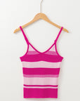 Stripe Spaghetti Strap V-Neck Tank Top