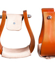 Hilason Western Wooden Offset Horse Saddle Stirrups Pair W/ 5 " Width Large
