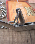 Hilason Western Leather Band Horse Mouth Steel Hackamore Bit W/ Curb Chain