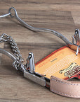 Hilason Western Leather Band Horse Mouth Steel Hackamore Bit W/ Curb Chain