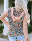 Gemma Floral Half Zip Kangaroo Pocket Hoodie