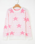 Star Ribbed Trim Drop Shoulder Oversized Sweater