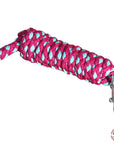 Hilason Horse Riding Poly Roping Lead Rope Burgundy 1/4"X8 Ft Snaps