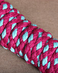 Hilason Horse Riding Poly Roping Lead Rope Burgundy 1/4"X8 Ft Snaps