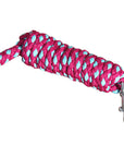 Hilason Horse Riding Poly Roping Lead Rope Burgundy 1/4"X8 Ft Snaps