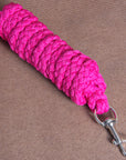 Hilason Horse Riding Poly Roping Lead Rope Burgundy 1/4"X8 Ft Snaps