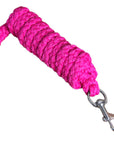 Hilason Horse Riding Poly Roping Lead Rope Burgundy 1/4"X8 Ft Snaps