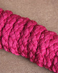 Hilason Horse Riding Poly Roping Lead Rope Burgundy 1/4"X8 Ft Snaps