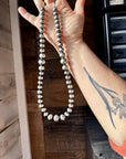 20 1/2 inch graduated 8 to 14 mm Sterling Silver Pearls necklace